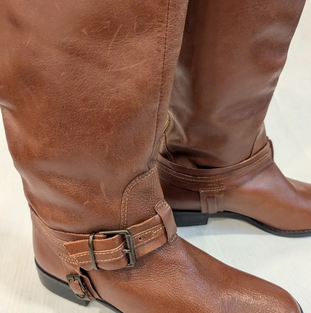 MATISSE Flashback Women's Brown Leather Tall Knee High Riding Boots Size 7.5